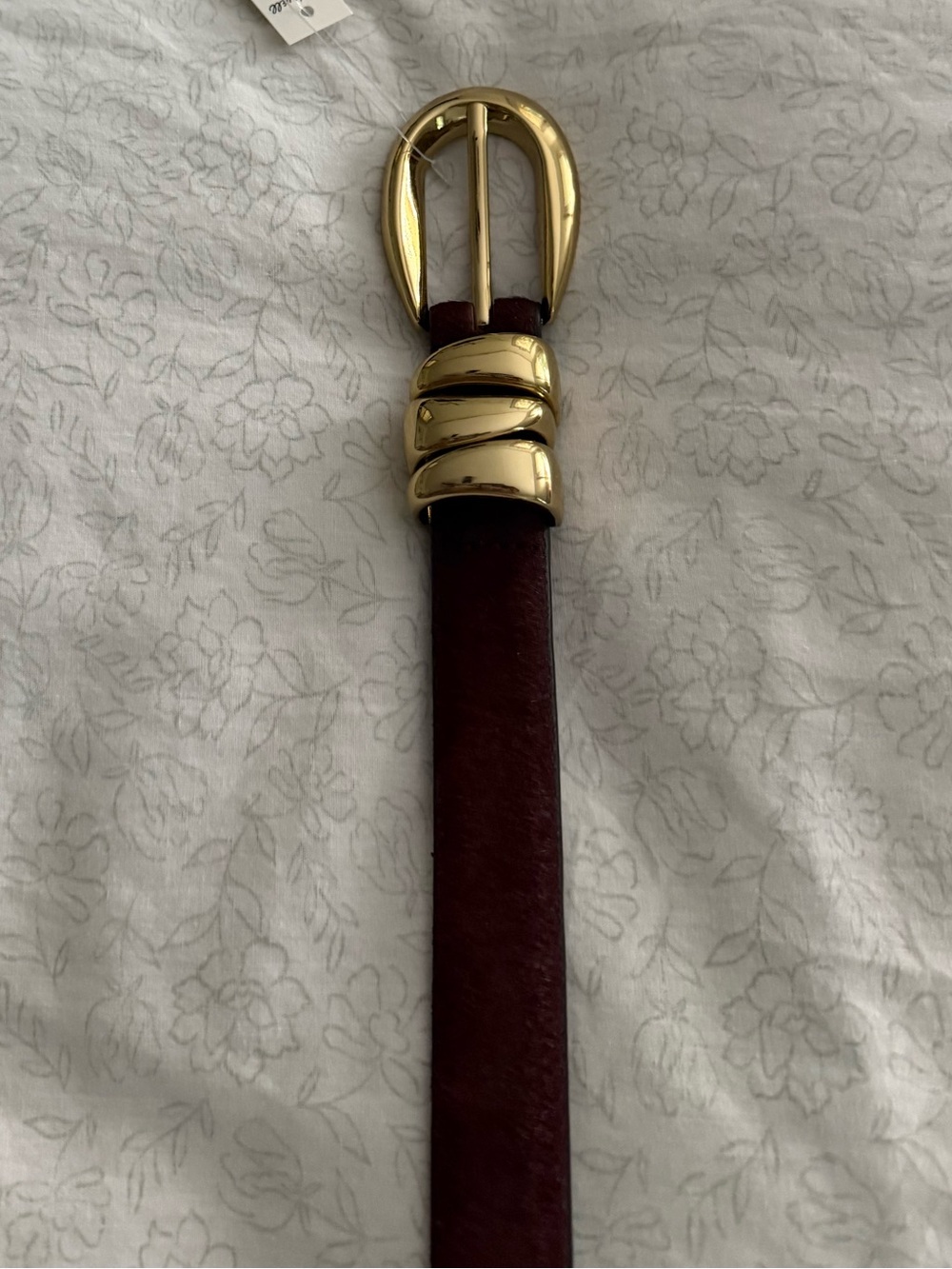 Madewell Brown Leather Belt with Gold Buckle